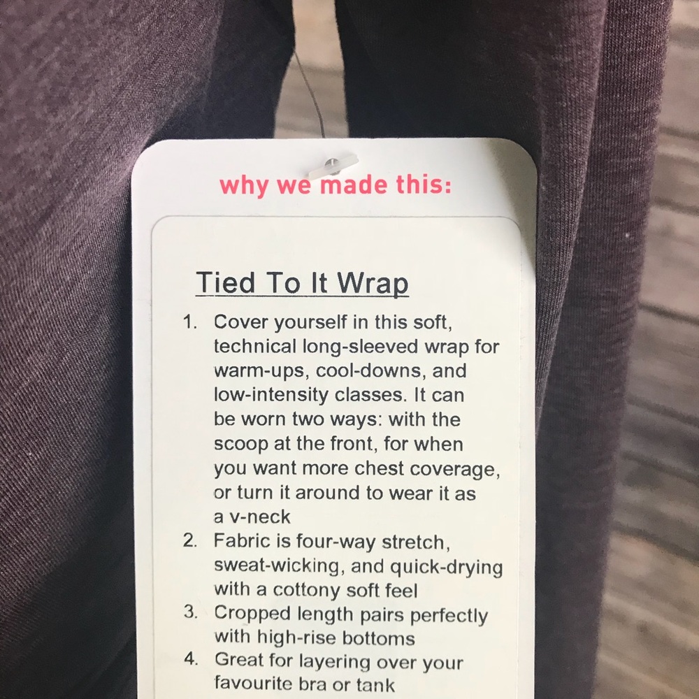NWT HBCY LULULEMON TIED TO IT WRAP BLACK CHERRY 8 - Picture 4 of 7
